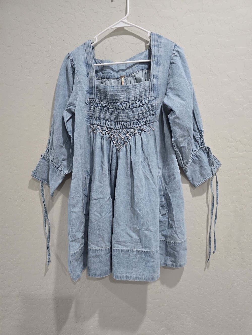 Free People Sonora Denim Mini Dress in Cornflower - Picture 2 of 5